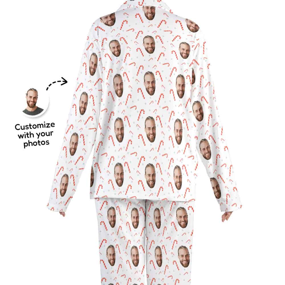 candy cane pajamas back