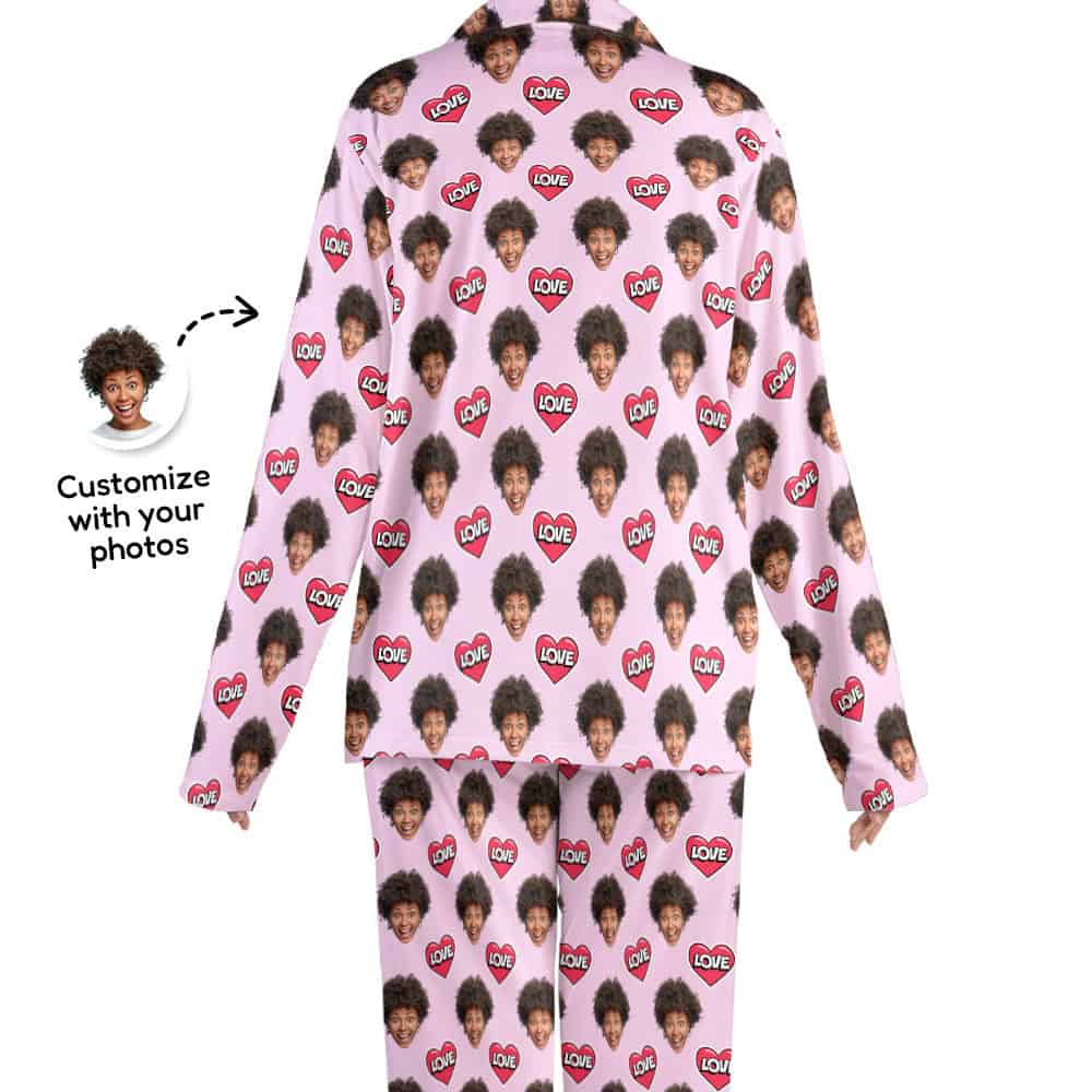 heart pajama set back