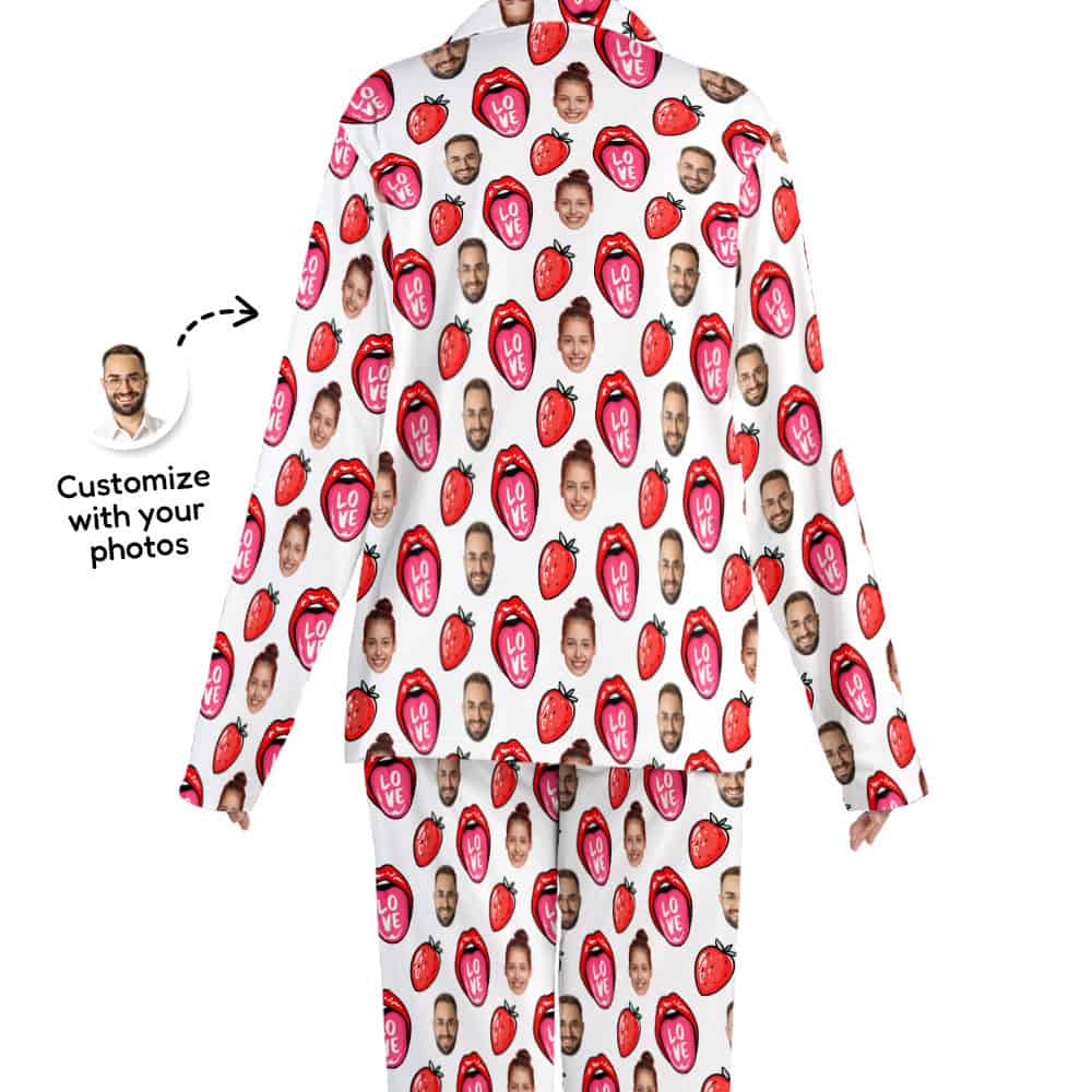 strawberry pajama set back