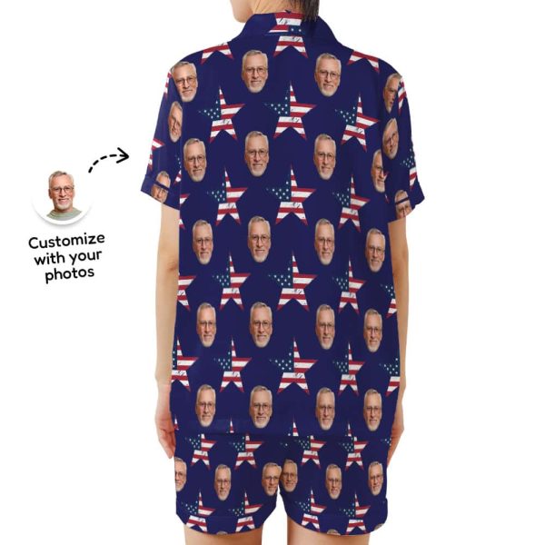 American Flag Short Pajama Set back