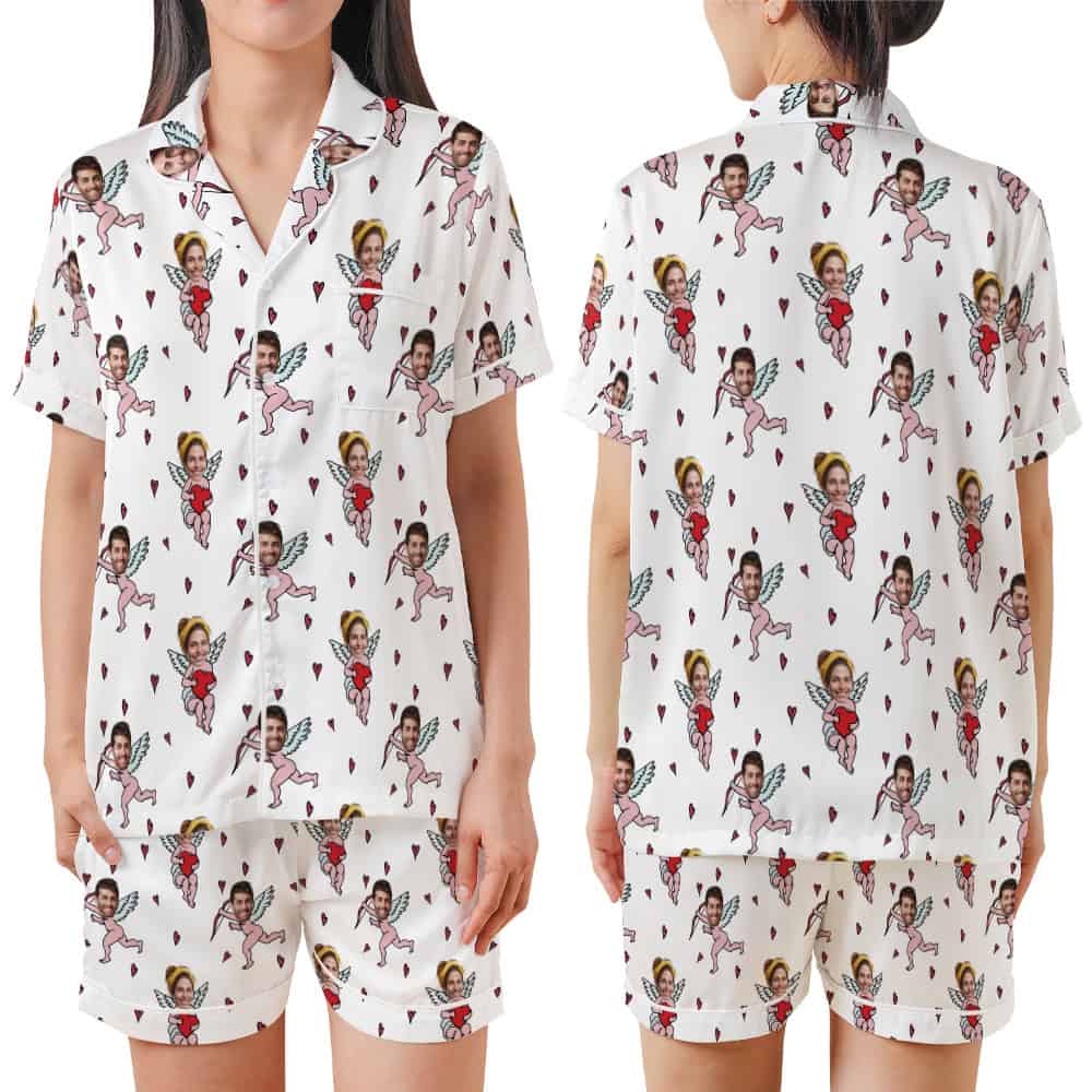 Romantic Short Sleeve Photo Pajamas set