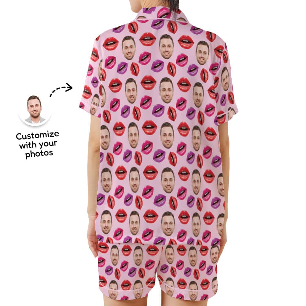 Smooch Print Photo Pajamas back