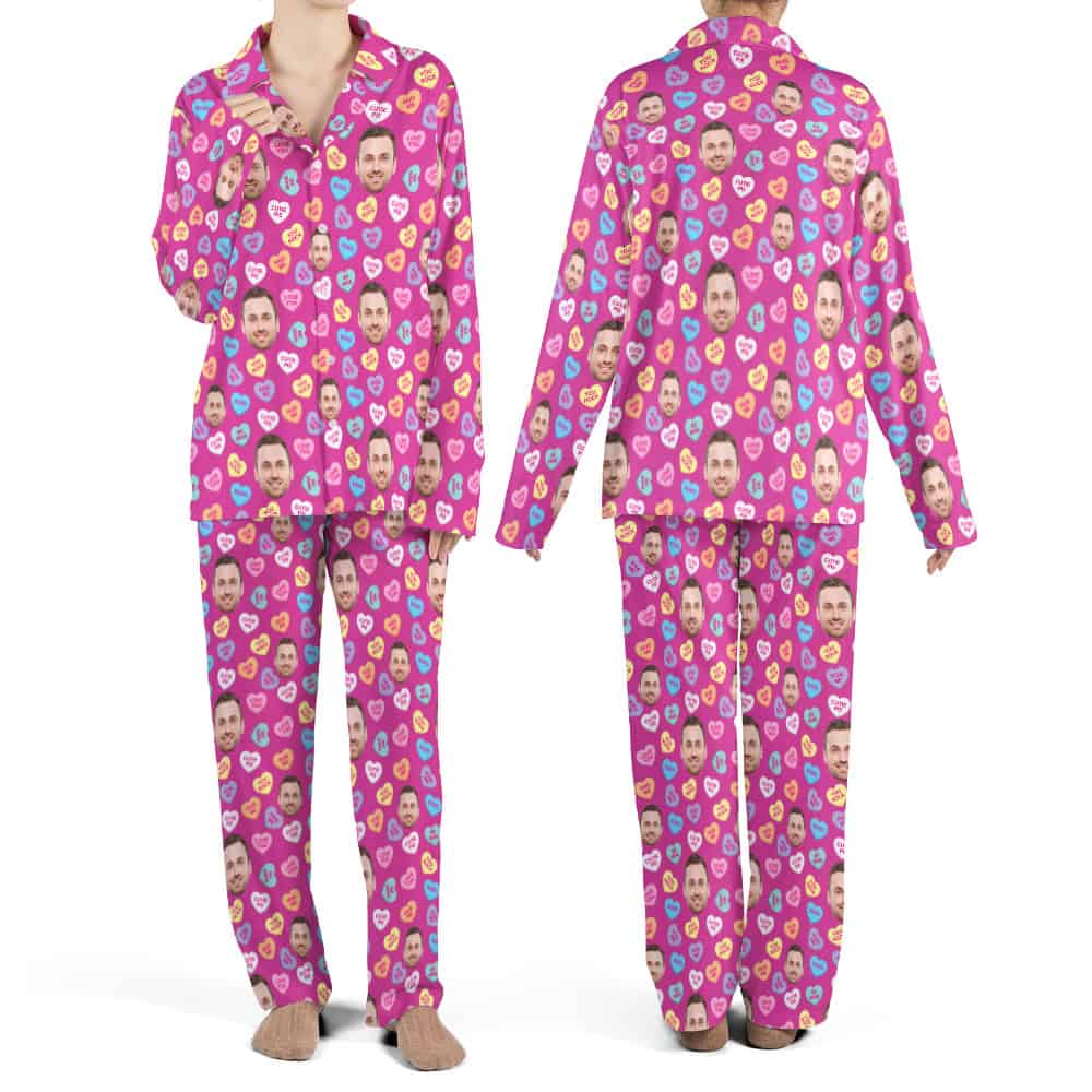 candy heart pajamas set