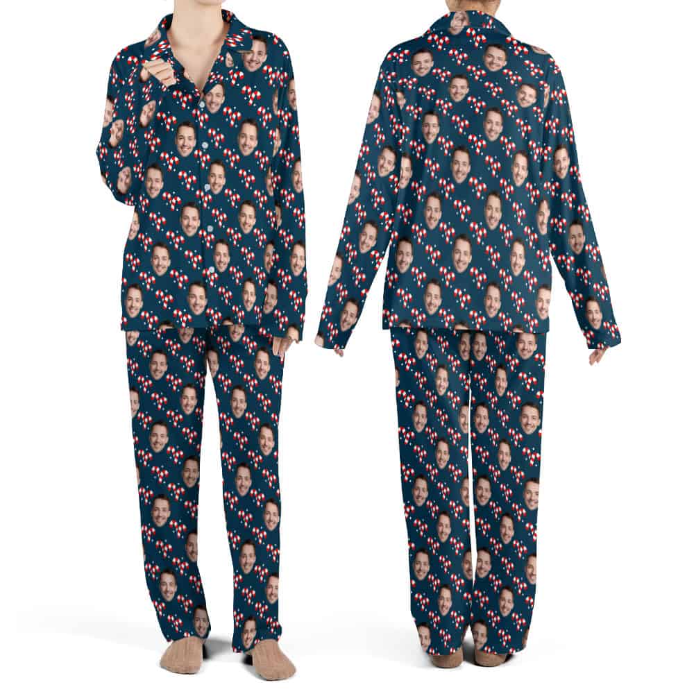Candy Cane Pajamas for Adults set